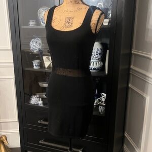 bebe Black Sheer Panel Dress